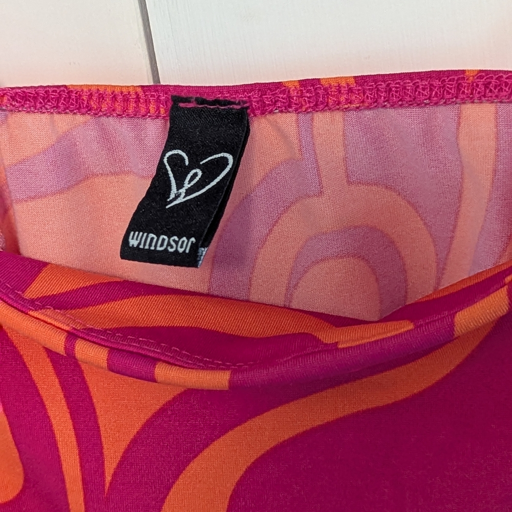 Windsor Ruched Dress Sz Small Vibrant Colorful Excel Used Cond Poly/Spandex - Picture 4 of 6